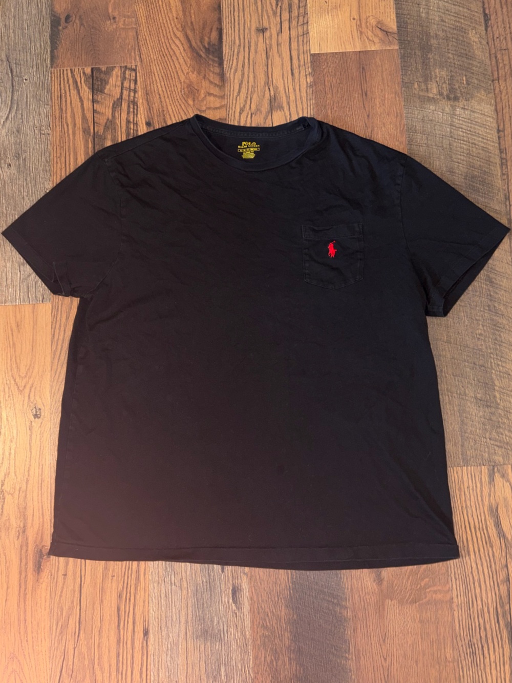 Polo by Ralph Lauren Black Short Sleeve Pocket Tee with Red Pony